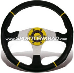 Century Sport 340 Sport-Lenkrad, gelber Ring/Streifen