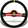 Jet Corsa Sport-Lenkrad, Wildleder sw./35, rote Speiche