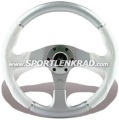 Evolution Sport-Lenkrad, Polyurethan weiß/silber, 36 cm